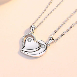 Magnetic Heart Couple Necklace Set Platinum Plated (Set of 2) image 2