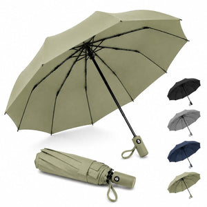 Premium 10-Rib Windproof Automatic Folding Umbrella with UV Protection, Water-Repellent Canopy & One-Touch Open image 0