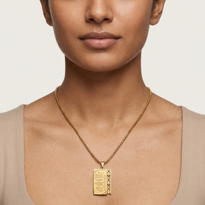 Ayatul Kursi Rectangle Pendant Necklace – Stainless Steel Islamic Quran Verse Chain in Gold & Silver Finish image 7