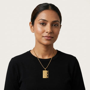 Ayatul Kursi Rectangle Pendant Necklace – Stainless Steel Islamic Quran Verse Chain in Gold & Silver Finish image 6