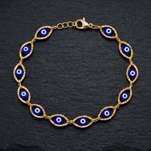 Gold-Plated Evil Eye Beaded Bracelet for Women – product image 4
