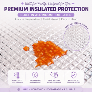 Cute Insulated Lunch Bag with Transparent Front Pocket | Leakproof Foil Lining – product image 6