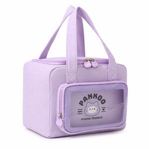 Cute Insulated Lunch Bag with Transparent Front Pocket | Leakproof Foil Lining – product image 4