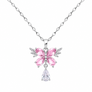 REYLVA Crystal Butterfly Pendant Necklace for Women – product image 3