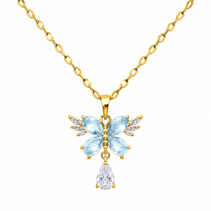 REYLVA Crystal Butterfly Pendant Necklace for Women – product image 4