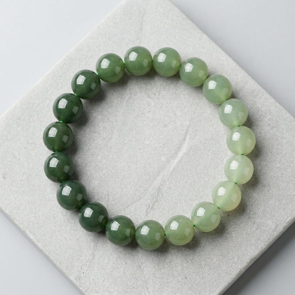 Green Jade Beaded Bracelet – Lucky & Spiritual Stone Jewelry image 0