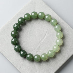 Green Jade Beaded Bracelet – Lucky & Spiritual Stone Jewelry image 0