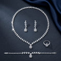 Luxury Crystal Jewelry Set – Necklace, Earrings, Bracelet &amp; Ring Collection image 0
