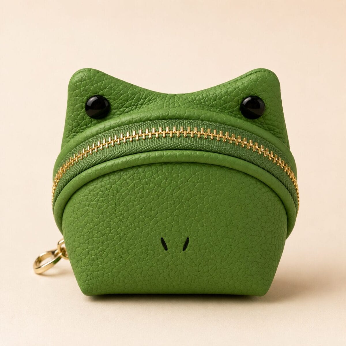 Cute Frog Coin Purse Keychain for Women &amp; Kids | Mini Zip Wallet - Green image