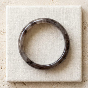 Premium Coffee Smoke Jade Bangle Bracelet for Women – Elegant Natural Stone Style Wrist Cuff - 62 MM image