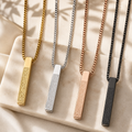 REYLVA Arabic Calligraphy Stainless Steel Bar Pendant Necklace