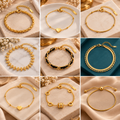 18K Gold Plated Adjustable Charm Bracelet 316L Stainless Steel