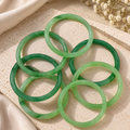 Jade Inspired Green Glass Bangle Set (2) for Women