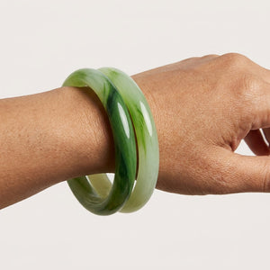 Green Jade Inspired Bangle Bracelet Set for Women (Pack of 2) – product image 4