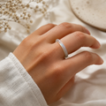 REYLVA Ice White Glass Ring for Women | Minimalist Fashion Band Ring – product image 1