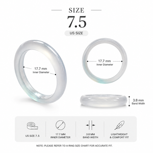 REYLVA Ice White Glass Ring for Women | Minimalist Fashion Band Ring – product image 3