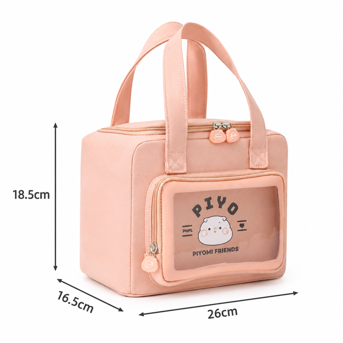 Cute Insulated Lunch Bag with Transparent Front Pocket | Leakproof Foil Lining – product image 7