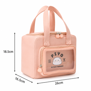 Cute Insulated Lunch Bag with Transparent Front Pocket | Leakproof Foil Lining – product image 7