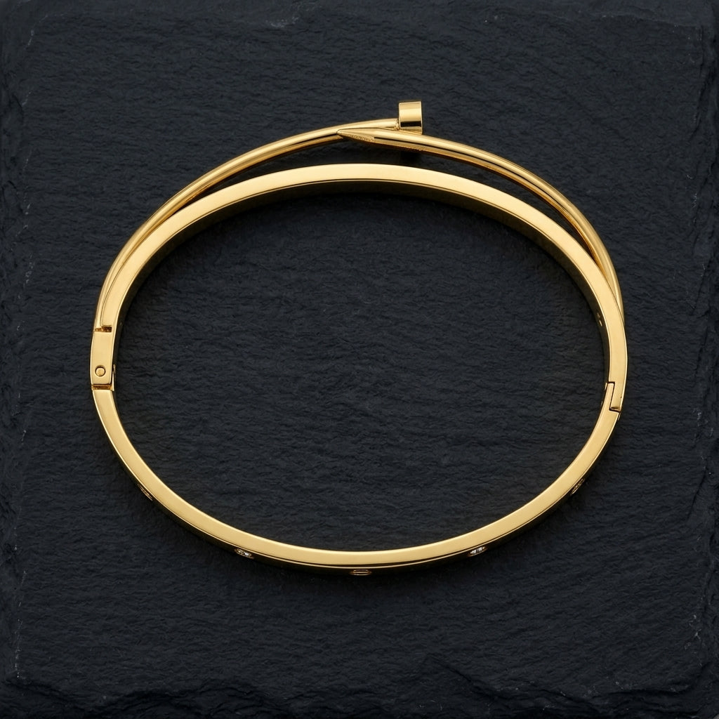 Nail Design Stainless Steel Bangle Bracelet for Women – product image 3