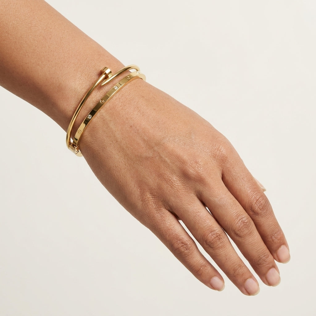 Nail Design Stainless Steel Bangle Bracelet for Women – product image 4