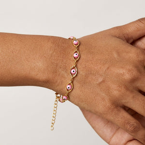 Gold-Plated Evil Eye Beaded Bracelet for Women – product image 10