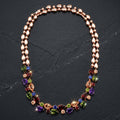 REYLVA Multicolour Crystal Statement Necklace for Women | Rose Gold Tone – product image 1