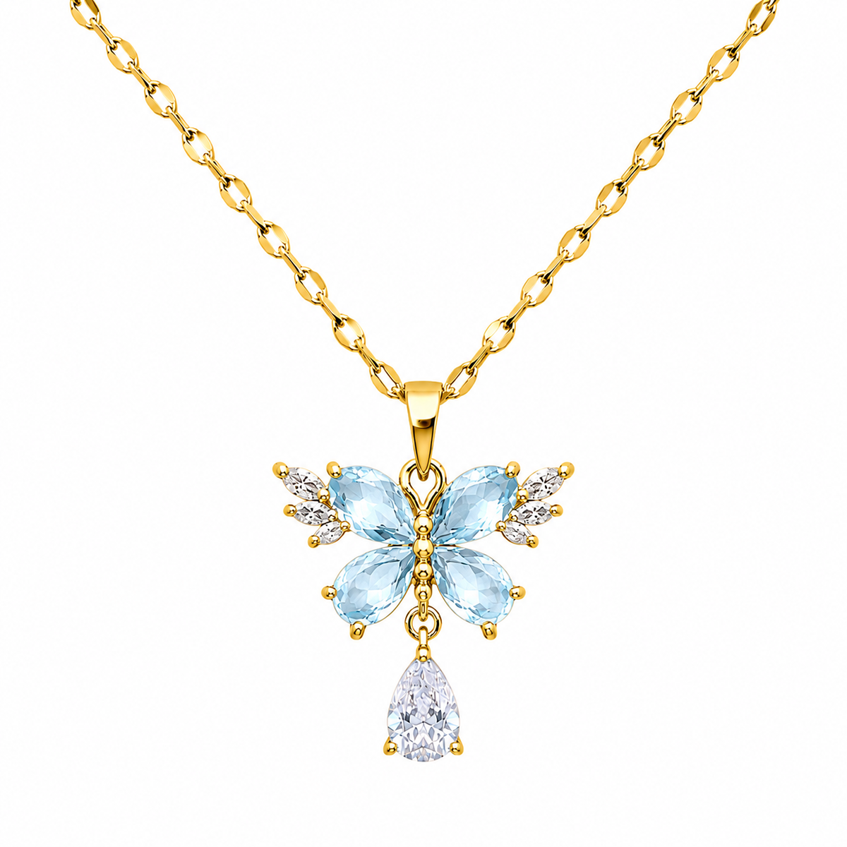 REYLVA Crystal Butterfly Pendant Necklace for Women – product image 4