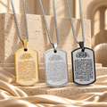 Ayatul Kursi Rectangle Pendant Necklace 316L Stainless Steel