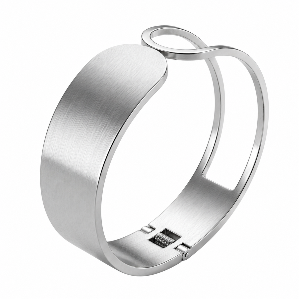 REYLVA Minimalist Gold Tone Wide Cuff Bracelet with Spring-Hinge Closure – product image 9