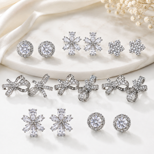 REYLVA Crystal Stud Earrings for Women – product image 1